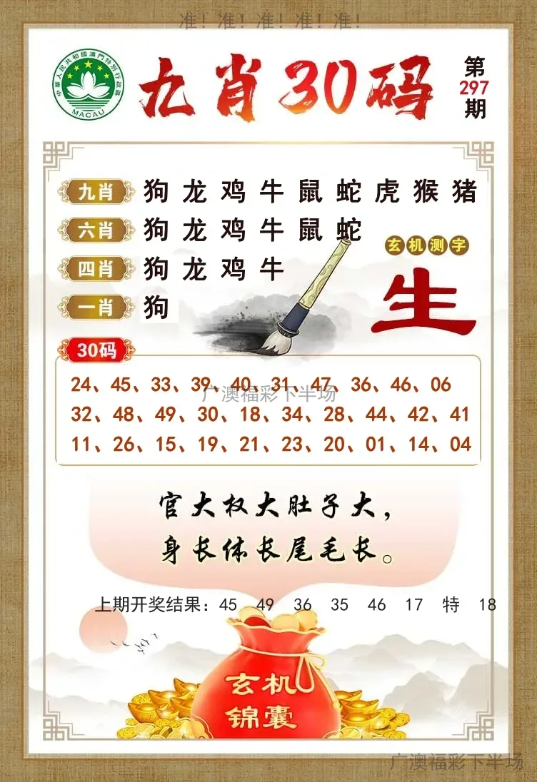 九肖30码